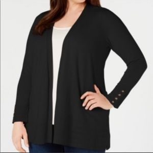 Charter Club Open Front Black Cardigan Sweater